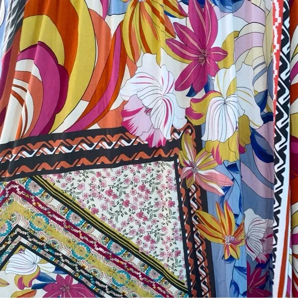 Johnny Was Rachel May Easy Fit Tank Dress XL Mixed Print Patchwork Midi Length - Picture 14 of 16